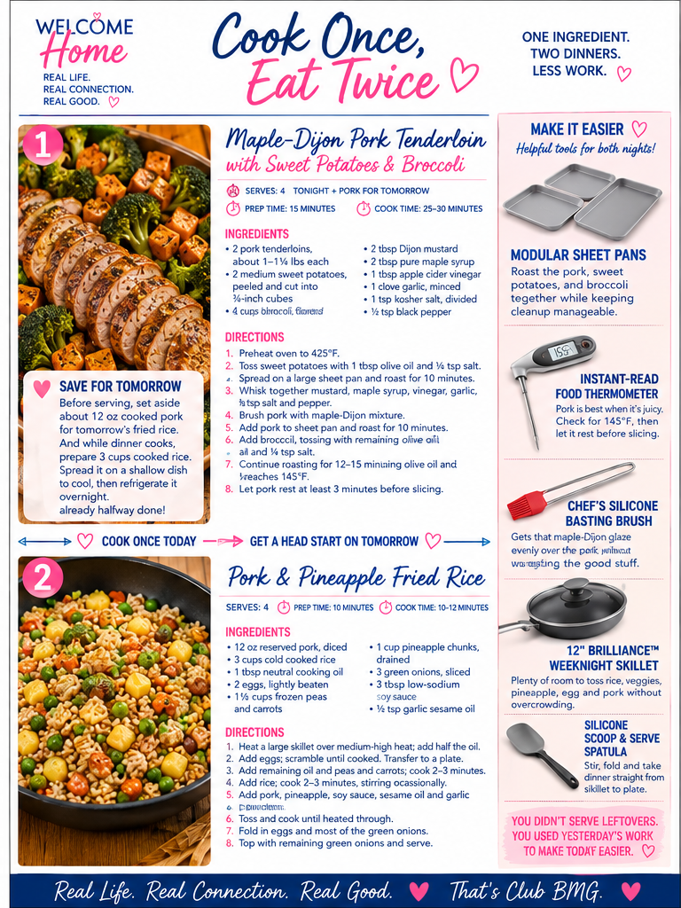 Cook Once, Eat Twice recipe page two